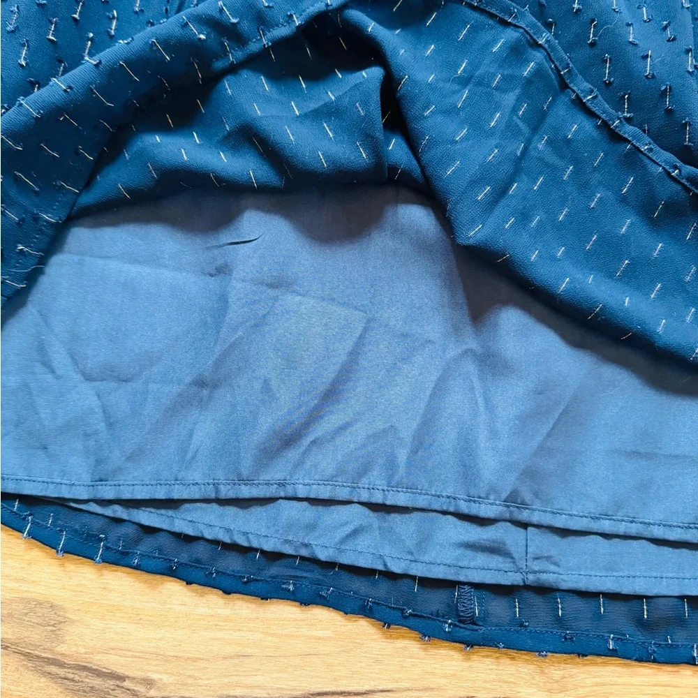 J. Crew Gold Thread Navy A-Line Skirt with Subtle Pattern NWT Size 6